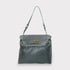 Juli - Handmade Calf Leather Studs Bag With Metallic Closure Petrol Green